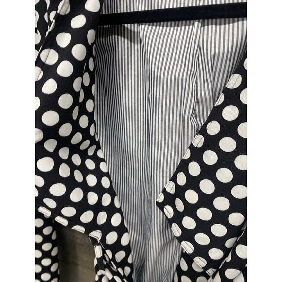 41 Hawthorn Black & White Polka Dot Coat Toe Belt Lightweight Women’s Sz S - Picture 3 of 5